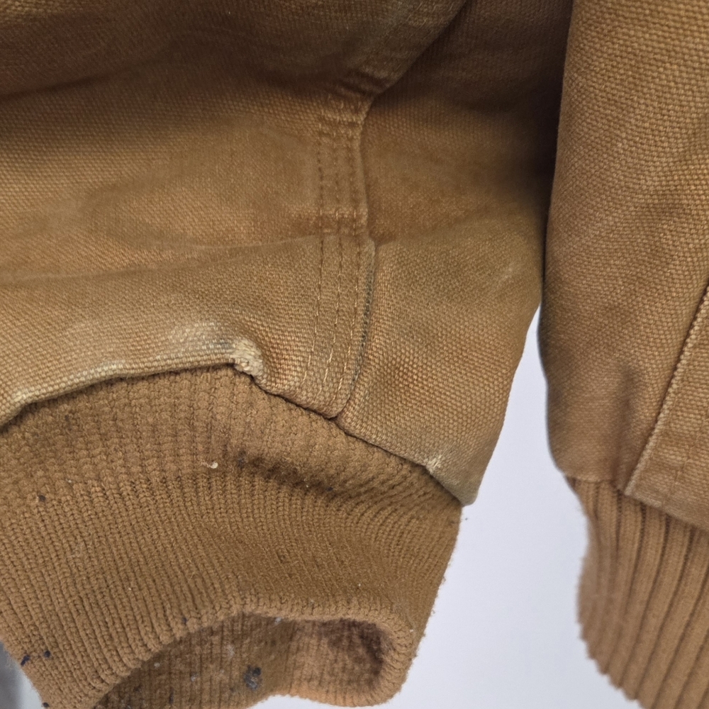 Vintage Carhartt J130 Brown Hooded Duck Brown Canvas Hooded Jacket Size Large - Picture 5 of 9